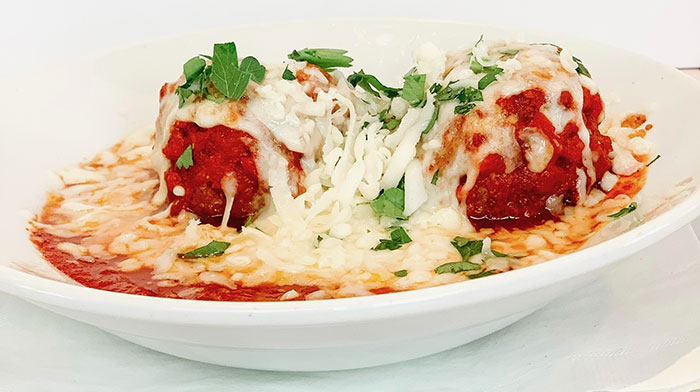 Baked Meatballs & Mozzarella